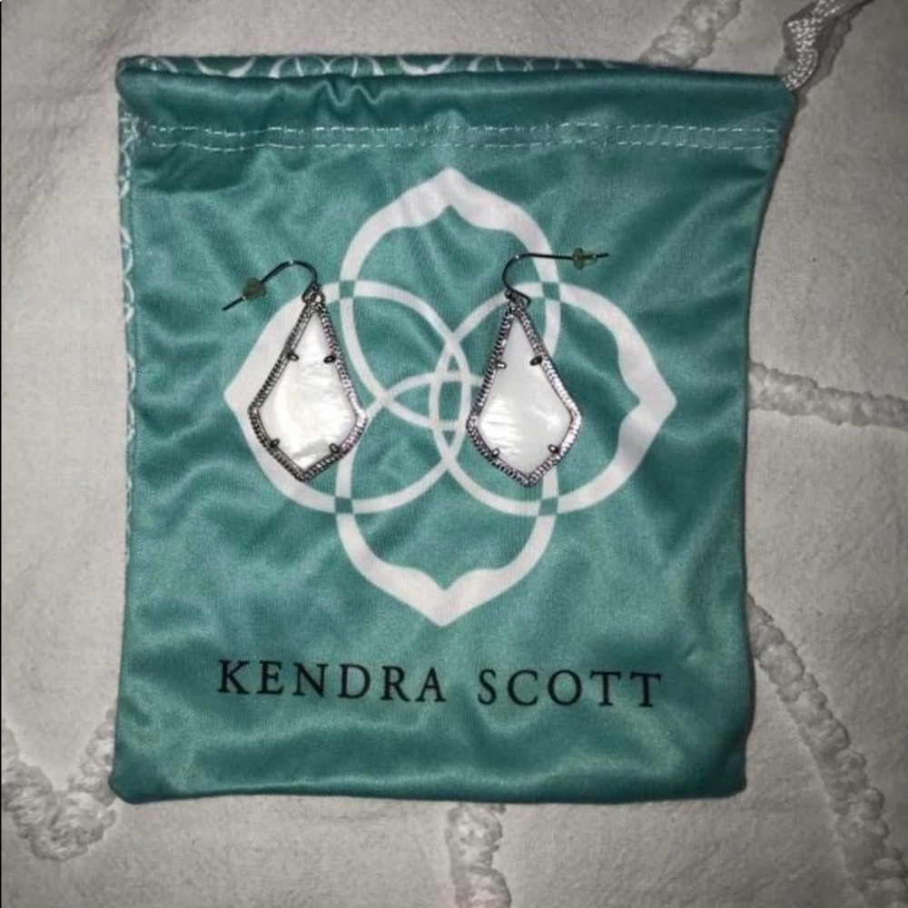 White Kendra Scott Pendant Earrings